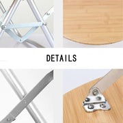 Danoz Camping - Portable Bamboo Folding Camping Table - Lightweight Round Table with Aluminum Alloy Frame for Outdoor Activities 60*60*27cm - danozdirect