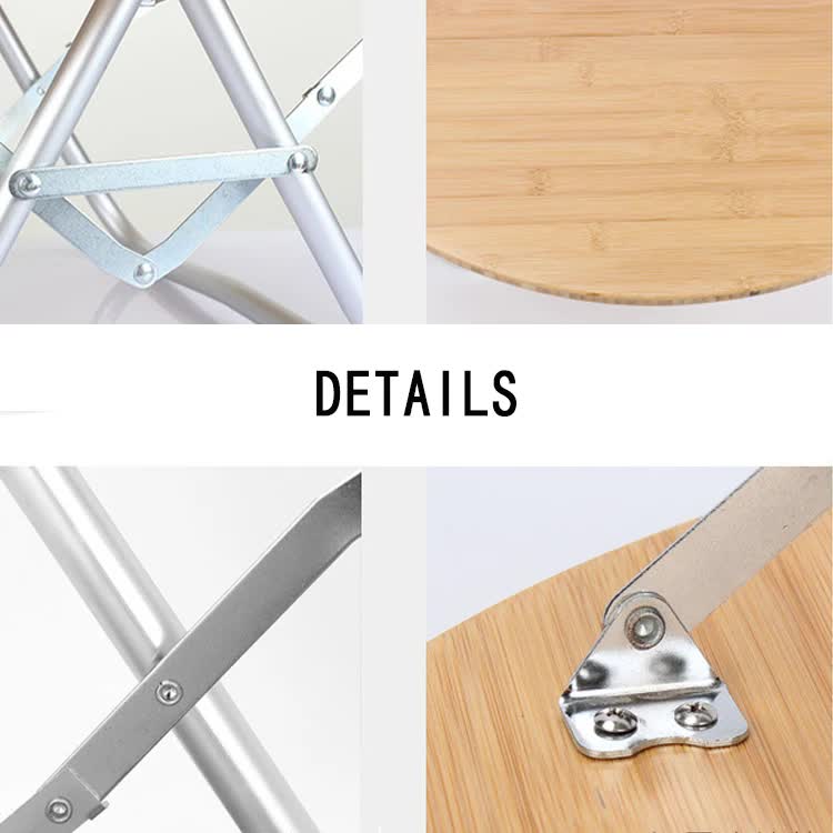 Danoz Camping - Portable Bamboo Folding Camping Table - Lightweight Round Table with Aluminum Alloy Frame for Outdoor Activities 60*60*27cm - danozdirect