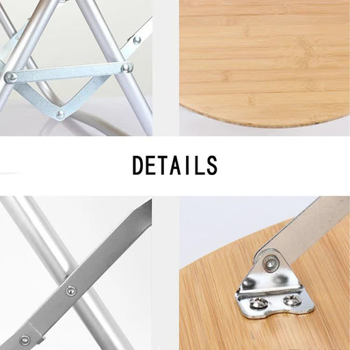 Danoz Camping - Portable Bamboo Folding Camping Table - Lightweight Round Table with Aluminum Alloy Frame for Outdoor Activities 60*60*27cm - danozdirect