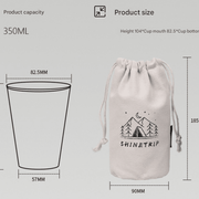 Danoz Camping - Silver 304 Stainless Steel Camping Cup - 350ml Outdoor Drinkware(Set of 4 with Bag) - danozdirect