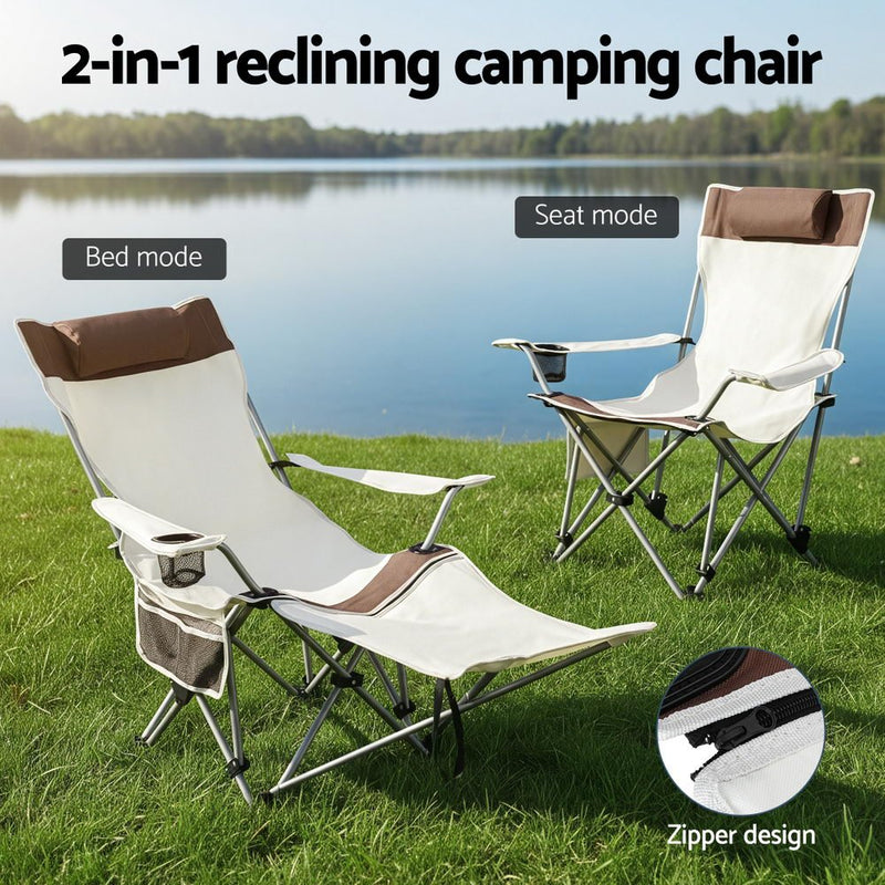 Danoz Camping - Weisshorn Camping Chair Reclining Adjustable Portable Outdoor Folding Lightweight - danozdirect