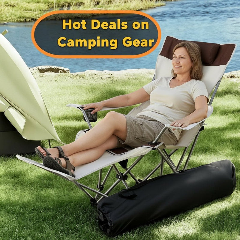 Danoz Camping - Weisshorn Camping Chair Reclining Adjustable Portable Outdoor Folding Lightweight - danozdirect
