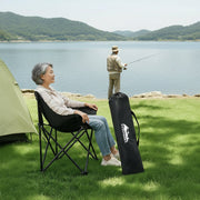 Danoz Camping - Weisshorn Folding Camping Moon Chair Portable Seat Weight Capacity 120KG Black - danozdirect