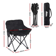 Danoz Camping - Weisshorn Folding Camping Moon Chair Portable Seat Weight Capacity 120KG Black - danozdirect