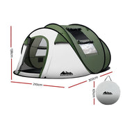 Danoz Camping - Weisshorn Instant Up Camping Tent 4 - 5 Person Pop up Tents Family Hiking Beach Dome - Incl. Delivery - danozdirect