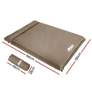 Danoz Camping - Weisshorn Self Inflating Mattress 10CM Camping Sleeping Mat Air Double Coffee - danozdirect