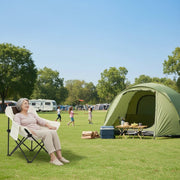 Danoz Camping - White Outdoor Folding Camping Chair – Portable Lounge Chair, Lightweight Beach Chair, Fishing Stool, and Picnic Seat, Perfect for Outdoor Adventures - danozdirect