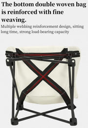 Danoz Camping - White Outdoor Folding Camping Chair – Portable Lounge Chair, Lightweight Beach Chair, Fishing Stool, and Picnic Seat, Perfect for Outdoor Adventures - danozdirect