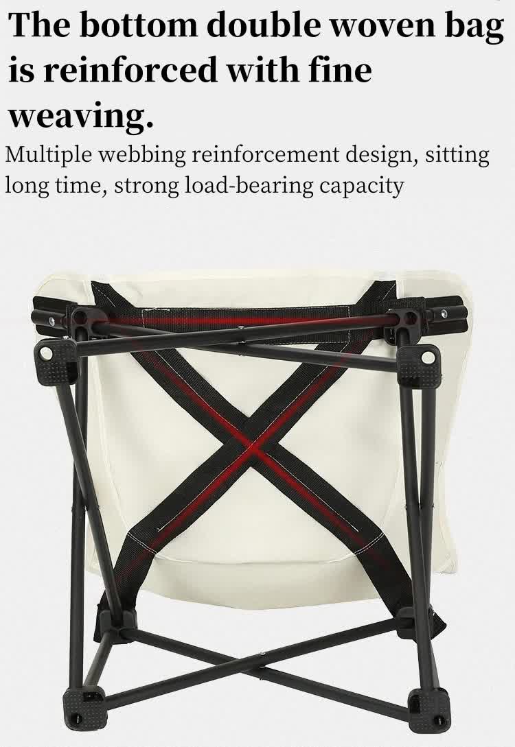 Danoz Camping - White Outdoor Folding Camping Chair – Portable Lounge Chair, Lightweight Beach Chair, Fishing Stool, and Picnic Seat, Perfect for Outdoor Adventures - danozdirect