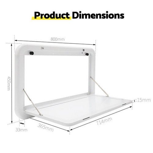 Danoz Caravan Table Folding Picnic Camping Motorhome Outdoor Tables Locked 800x450mm - danozdirect