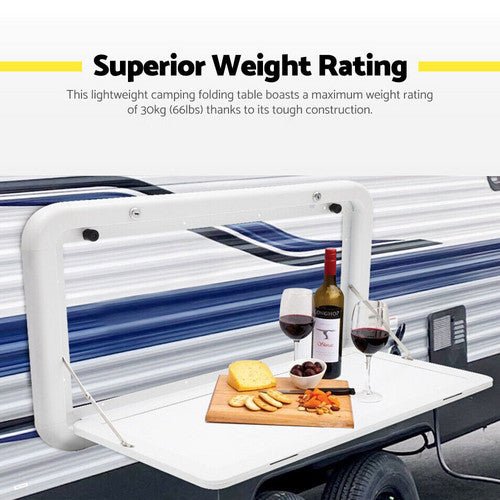 Danoz Caravan Table Folding Picnic Camping Motorhome Outdoor Tables Locked 800x450mm - danozdirect