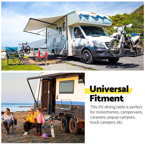 Danoz Caravan Table Folding Picnic Camping Motorhome Outdoor Tables Locked 800x450mm - danozdirect