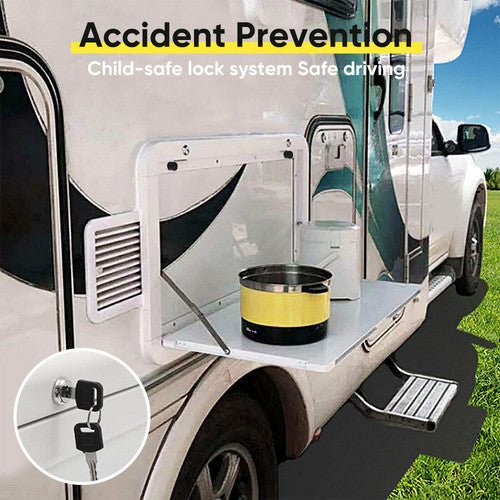 Danoz Caravan Table Folding Picnic Camping Motorhome Outdoor Tables Locked 800x450mm - danozdirect