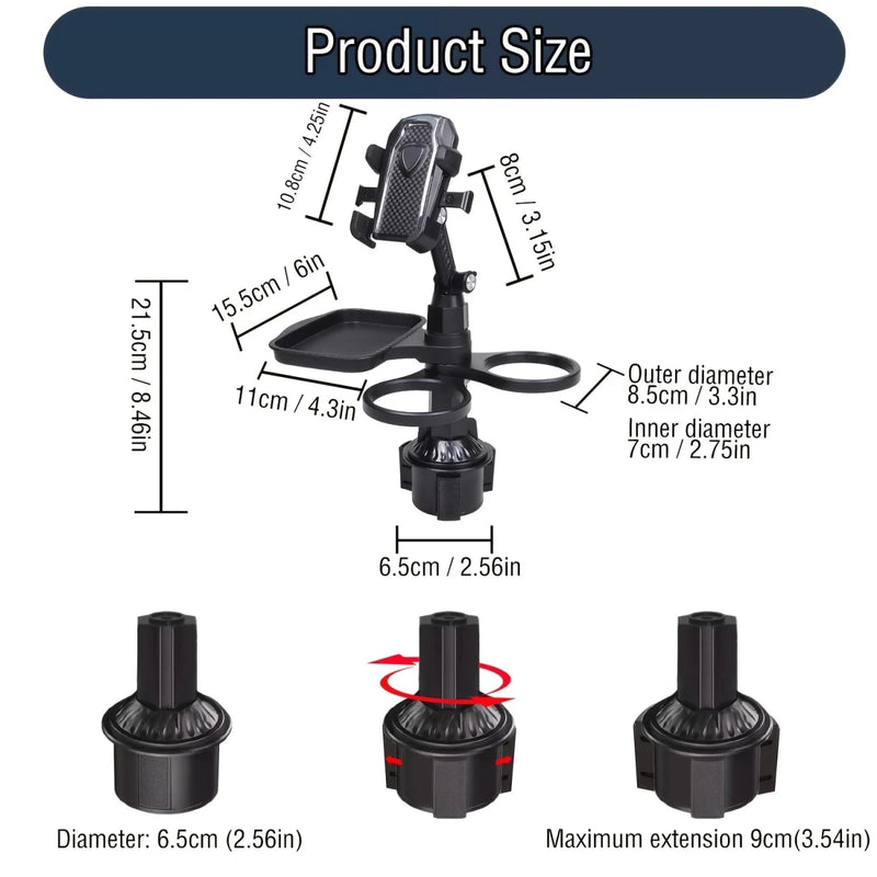 Danoz CarSmart multi Holder Tray - Expander - 3 In 1 Detachable Food Table Tray With Solid Base - Road Trip Essentials Accessories - Just In! - danozdirect