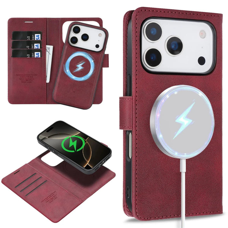 Danoz ChargeSmart MagSafe Leather Phone Cover for iPhone 17, Magnetic Wallet Case - danozdirect