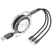 Danoz ChargeSmart - 3 - in - 1 Retractable Data USB Cable Fast Charging For iPhone Type - C Micro USB - Buy 1 Get 1 Free! - danozdirect