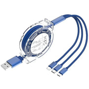 Danoz ChargeSmart - 3 - in - 1 Retractable Data USB Cable Fast Charging For iPhone Type - C Micro USB - Buy 1 Get 1 Free! - danozdirect