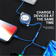 Danoz ChargeSmart - 3 - in - 1 Retractable Data USB Cable Fast Charging For iPhone Type - C Micro USB - Buy 1 Get 1 Free! - danozdirect