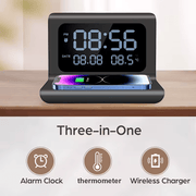 Danoz SmartCharge 3-in-1 Bedside Wireless Charging Station with Display Clock - danozdirect