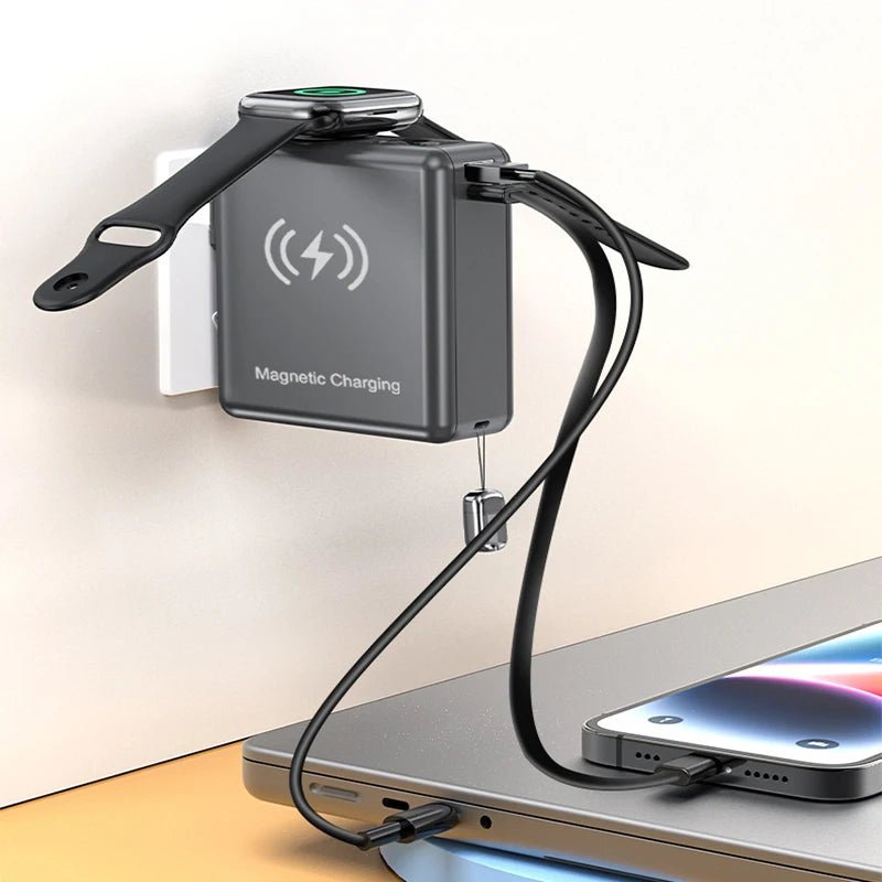 Danoz ChargeSmart - International 15000mAh Magnetic Wireless Charger Power Bank for Phones and devices Power bank with all international AC Plugs - danozdirect