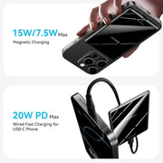 Danoz Power Bank, 20W Magnetic Wireless Portable Charger for iPhones, Fast Charging External Battery - danozdirect