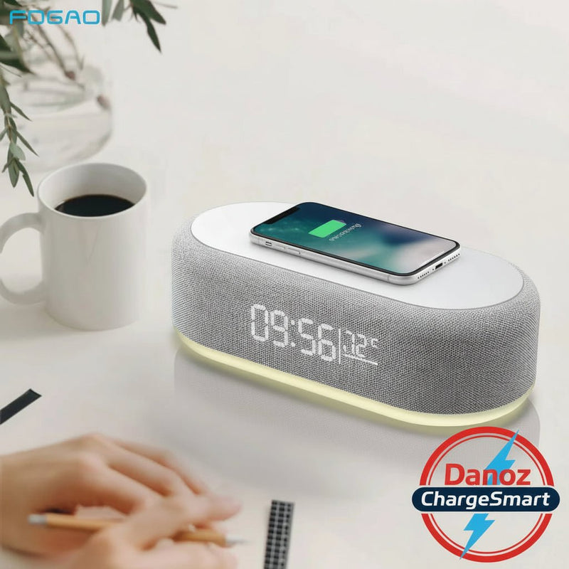 Danoz ChargeSmart Magsafe Fast Wireless Charger Alarm Clock Time LED Light and Thermometer - danozdirect