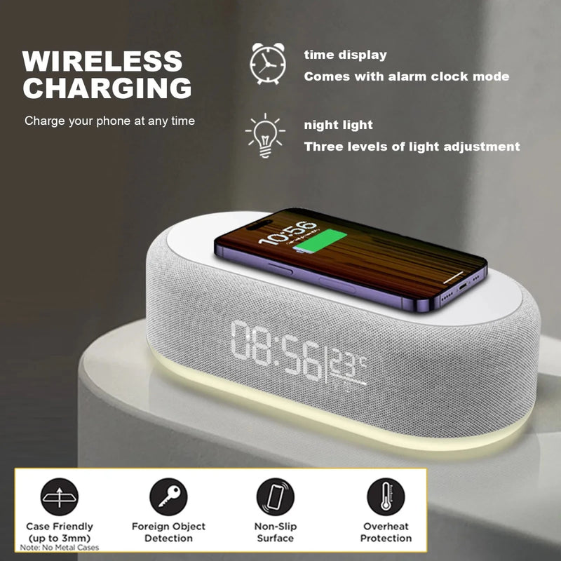 Danoz ChargeSmart Magsafe Fast Wireless Charger Alarm Clock Time LED Light and Thermometer - danozdirect