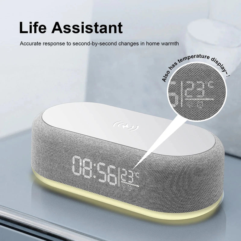 Danoz ChargeSmart Magsafe Fast Wireless Charger Alarm Clock Time LED Light and Thermometer - danozdirect