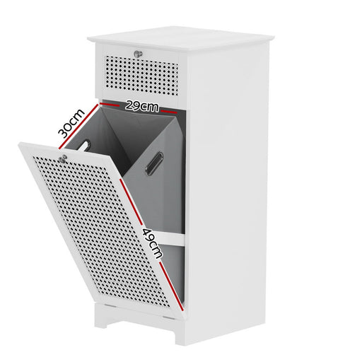 Danoz Cleaning 🧹 - Artiss Laundry Hamper Cabinet Bathroom Storage White Rattan Clothes Basket - danozdirect
