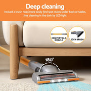 Danoz Cleaning - Devanti 300W Stick Vacuum Cleaner Cordless Self - Standing Golden - danozdirect
