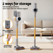 Danoz Cleaning - Devanti 300W Stick Vacuum Cleaner Cordless Self - Standing Golden - danozdirect