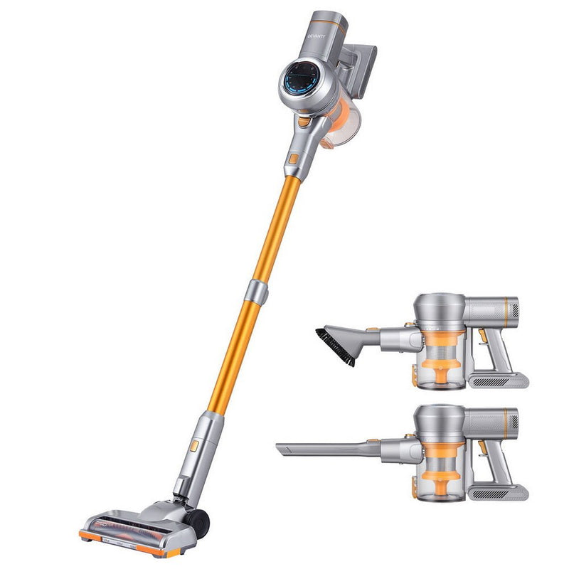 Danoz Cleaning - Devanti 300W Stick Vacuum Cleaner Cordless Self - Standing Golden - danozdirect