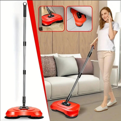 Danoz Cleaning - Hand Push Sweeper Stainless Steel Push Sweeping Mop Drop Pusher Chick Handle Household Cleaning Tools Floor - danozdirect