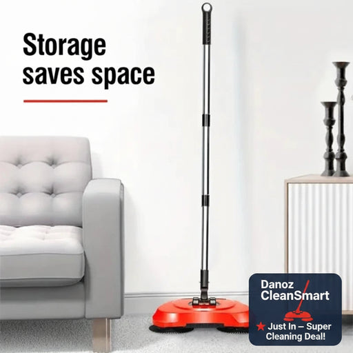 Danoz Cleaning - Hand Push Sweeper Stainless Steel Push Sweeping Mop Drop Pusher Chick Handle Household Cleaning Tools Floor - danozdirect