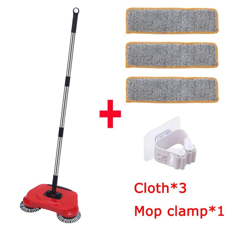 Danoz Cleaning - Hand Push Sweeper Stainless Steel Push Sweeping Mop Drop Pusher Chick Handle Household Cleaning Tools Floor - danozdirect