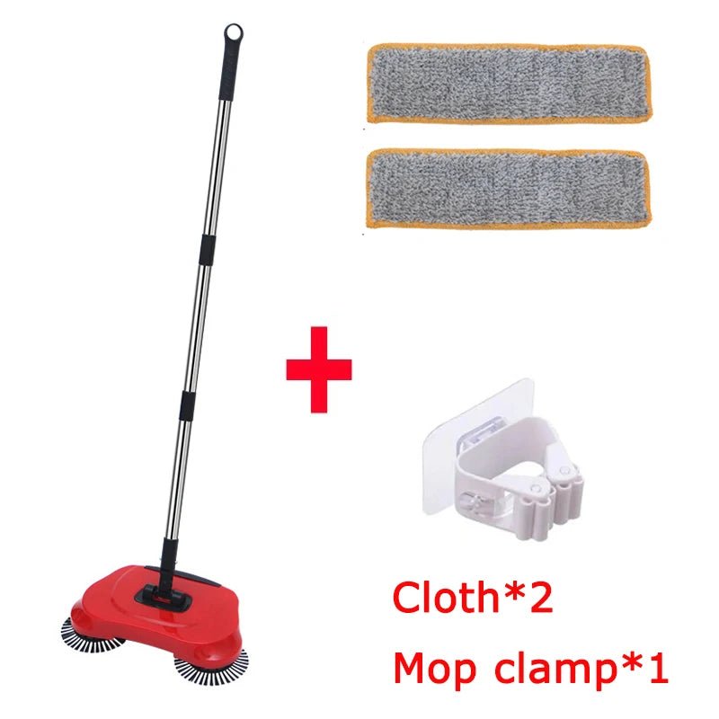 Danoz Cleaning - Hand Push Sweeper Stainless Steel Push Sweeping Mop Drop Pusher Chick Handle Household Cleaning Tools Floor - danozdirect