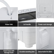 Danoz CleanSmart Devanti Portable Washing Machine Twin Tub 4.5KG - Super Deal! - danozdirect