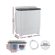 Danoz CleanSmart Devanti Portable Washing Machine Twin Tub 4.5KG - Super Deal! - danozdirect