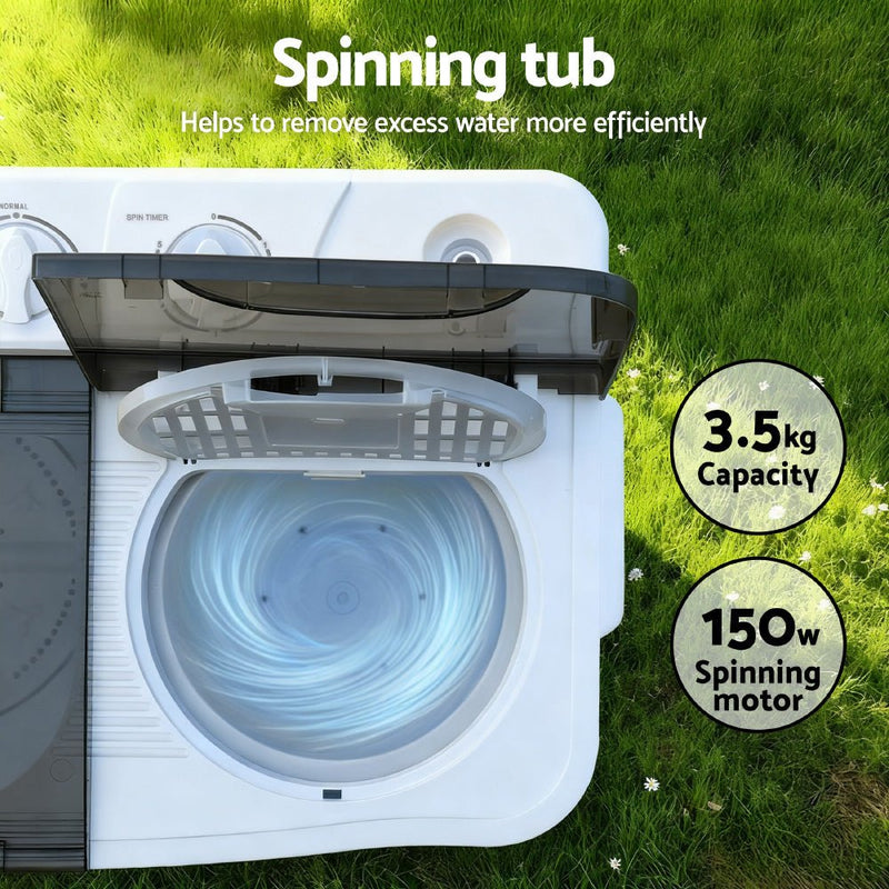 Danoz CleanSmart Devanti Portable Washing Machine Twin Tub 4.5KG - Super Deal! - danozdirect