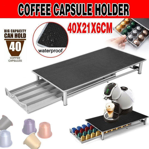 Danoz Coffee - Capsule Drawer Holder for 40 Nespresso Pods with Non - Slip Top Rack - danozdirect