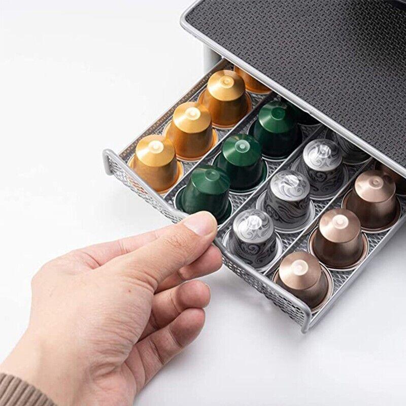 Danoz Coffee - Capsule Drawer Holder for 40 Nespresso Pods with Non - Slip Top Rack - danozdirect