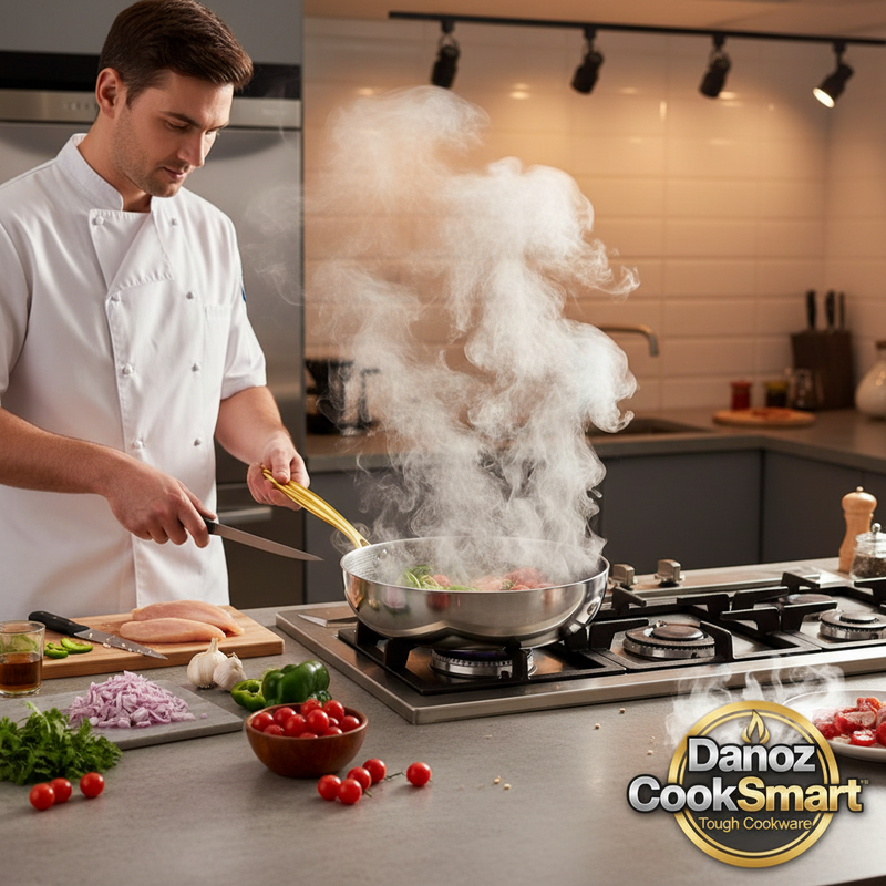 Danoz CookSmart - Honeycomb 316 Stainless Steel Frying Pan Wok Non-stick Cooking - Gas Stove Pot Induction General Saucepan Kitchen Cookware