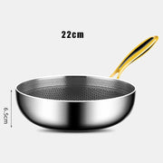 Danoz CookSmart - Honeycomb 316 Stainless Steel Frying Pan Wok Non - stick Cooking - Gas Stove Pot Induction General Saucepan Kitchen Cookware - danozdirect