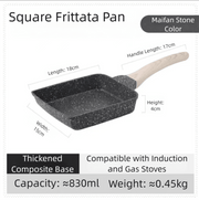 Danoz CookSmart, Perfect Omelet Rectangular Non - Stick Frying Pan 19×14×4cm - , Induction & Gas Compatible - danozdirect