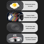 Danoz CookSmart 🧑‍🍳🥘 Premium 316 Stainless Steel Non - Stick 22cm Milk Pot with Double - Sided Honeycomb Design Incl. Delivery - danozdirect