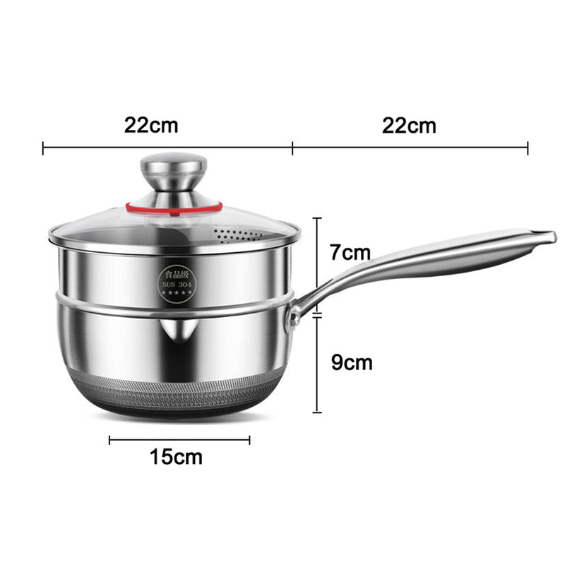 Danoz CookSmart 🧑‍🍳🥘 Premium 316 Stainless Steel Non - Stick 22cm Milk Pot with Double - Sided Honeycomb Design Incl. Delivery - danozdirect