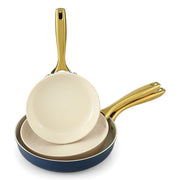 Danoz Cookware - 5 - star Chef Frying Pan 3PCS Shades Frypan Set Ceramic Coating Multi Color - danozdirect