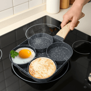 Danoz Cookware🍳🧑‍🍳 EggMate Frying Pan - perfect for cooking pancakes and eggs with its nonstick surface and 4 - cup design - danozdirect