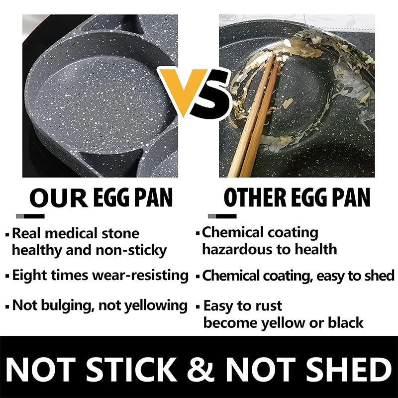 Danoz Cookware🍳🧑‍🍳 EggMate Frying Pan - perfect for cooking pancakes and eggs with its nonstick surface and 4 - cup design - danozdirect