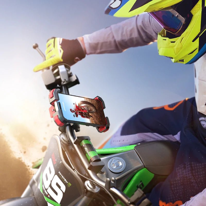 Danoz Cycles 🚴 Joyroom Bike Phone Mount Motorcycle Phone Holder Cell Holder Bicycle Scooter Handlebar Cradle Clip for iPhone - danozdirect